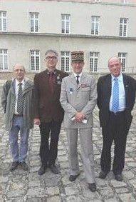 Marc Nunge, vice-président de la FNARH, Patrice Mournetas, président de l’Amicale de La Poste aux Armées, Yves-Tristan Boissan, président de l’UNATRANS, Alain Gibert, président de la FNARH.