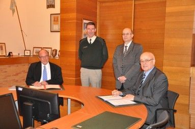 De gauche à droite : Alain Gibert, général Boissan, Marc Nunge et général Frécher. Photo Com. ETRS, TDR.